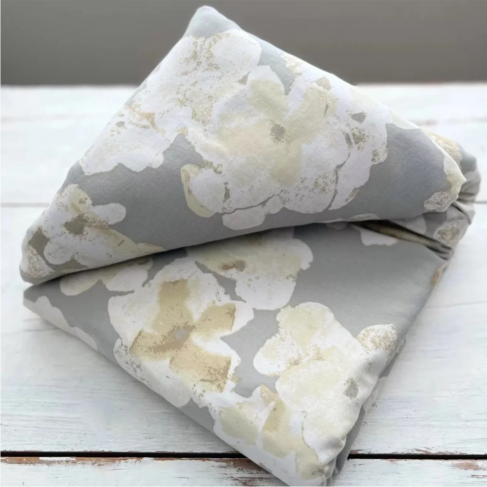 Calvin Klein QUEEN Vaucluse Duvet Cover Set w/ 2 Standard Shams Gray Floral